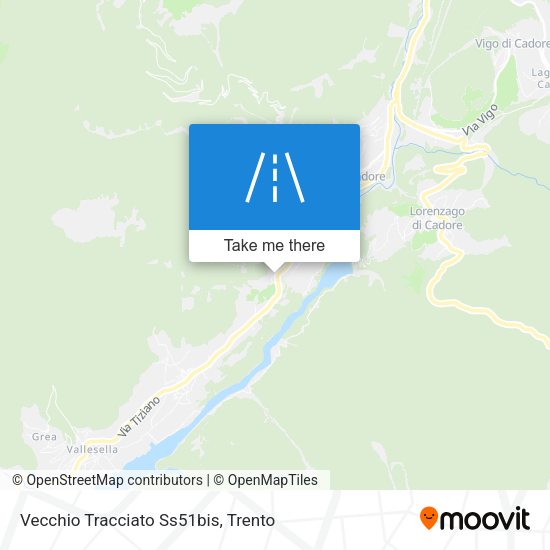Vecchio Tracciato Ss51bis map