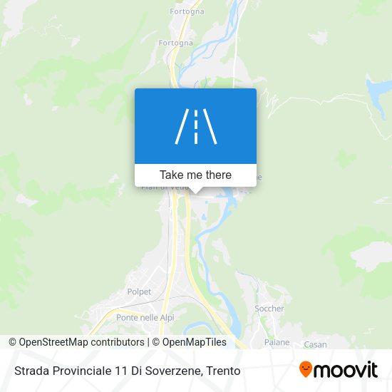 Strada Provinciale 11 Di Soverzene map