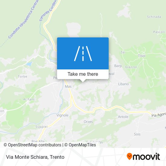 Via Monte Schiara map
