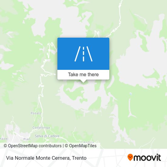 Via Normale Monte Cernera map