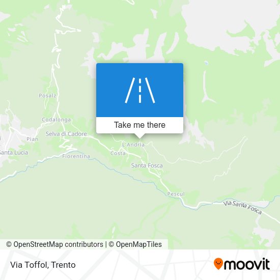Via Toffol map