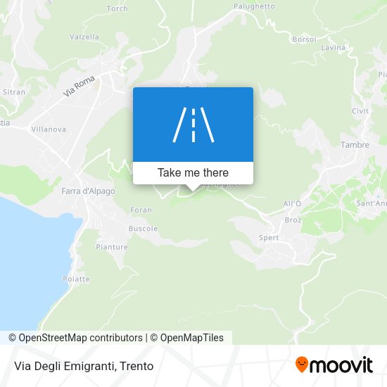 Via Degli Emigranti map