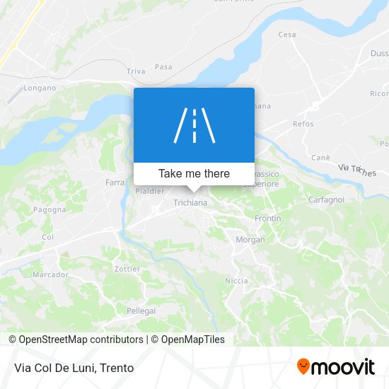 Via Col De Luni map