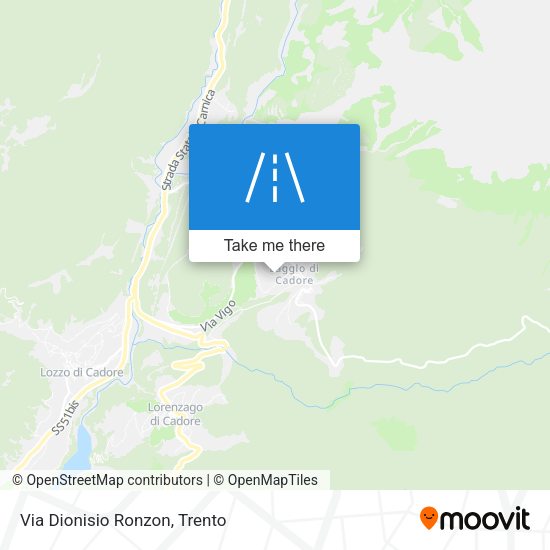 Via Dionisio Ronzon map