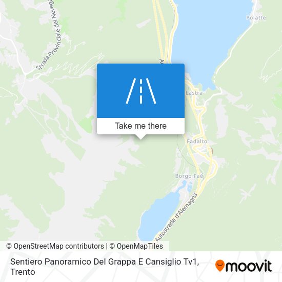 Sentiero Panoramico Del Grappa E Cansiglio Tv1 map