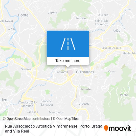 Rua Associação Artística Vimaranense mapa