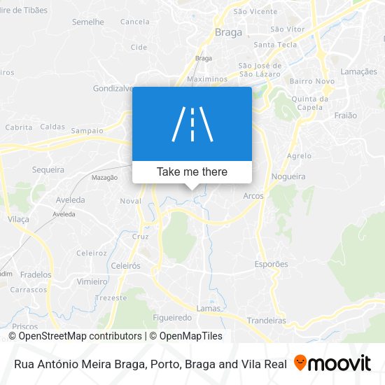 Rua António Meira Braga mapa