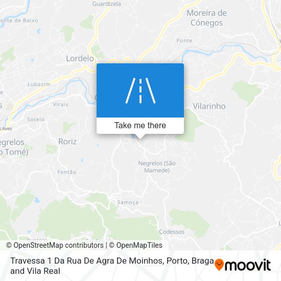 Travessa 1 Da Rua De Agra De Moinhos mapa