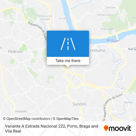 Variante A Estrada Nacional 222 map