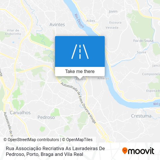 Rua Associação Recriativa As Lavradeiras De Pedroso map