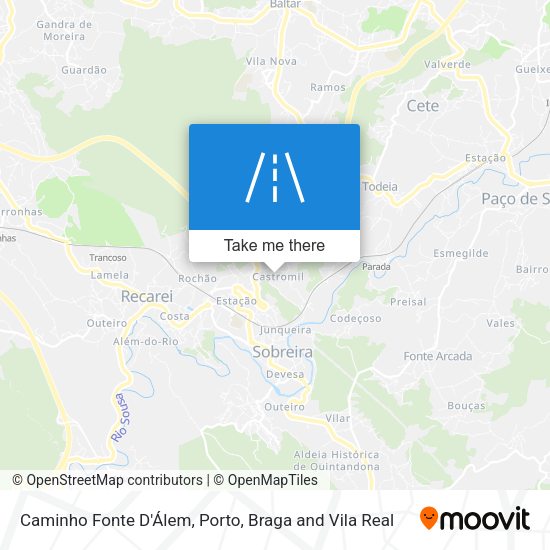 Caminho Fonte D'Álem mapa