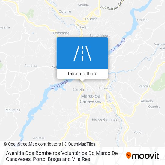 Avenida Dos Bombeiros Voluntários Do Marco De Canaveses mapa