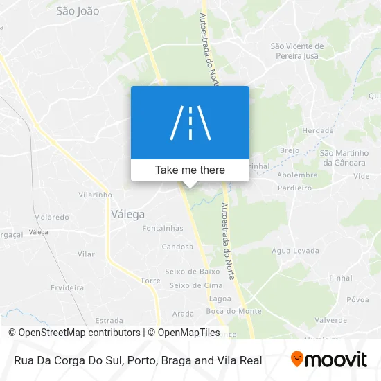 Rua Da Corga Do Sul mapa