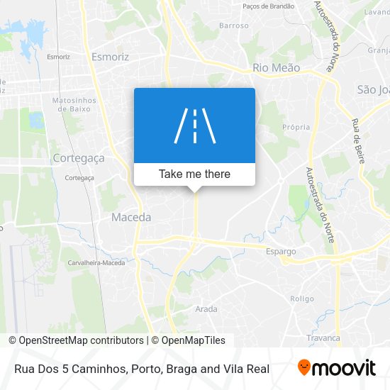 Rua Dos 5 Caminhos mapa