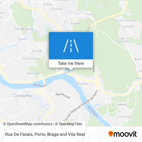 Rua De Favais mapa