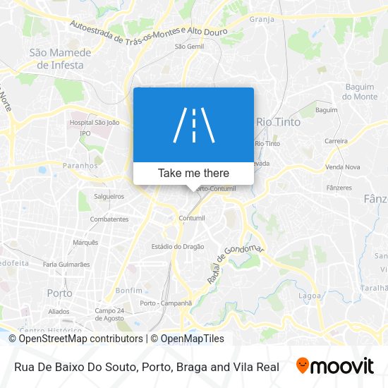 Rua De Baixo Do Souto mapa