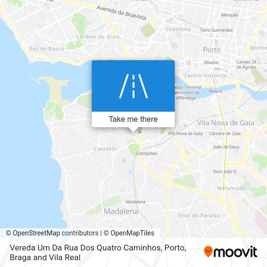 Vereda Um Da Rua Dos Quatro Caminhos mapa