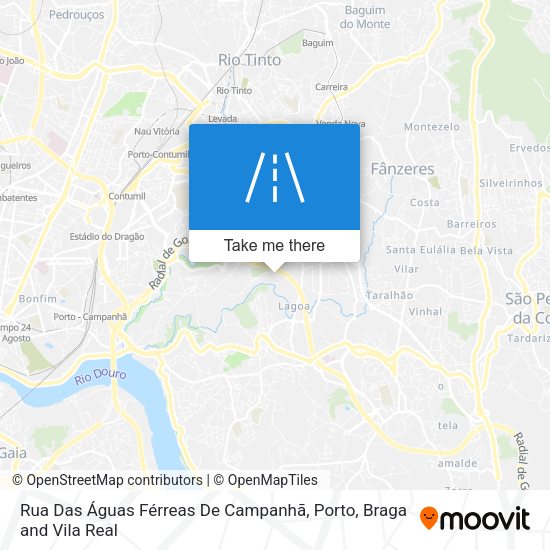 Rua Das Águas Férreas De Campanhã mapa