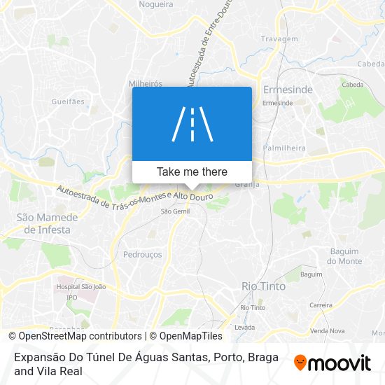 Expansão Do Túnel De Águas Santas map