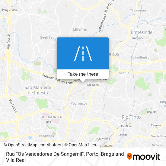 Rua "Os Vencedores De Sangemil" mapa
