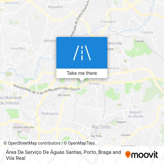 Área De Serviço De Águas Santas mapa