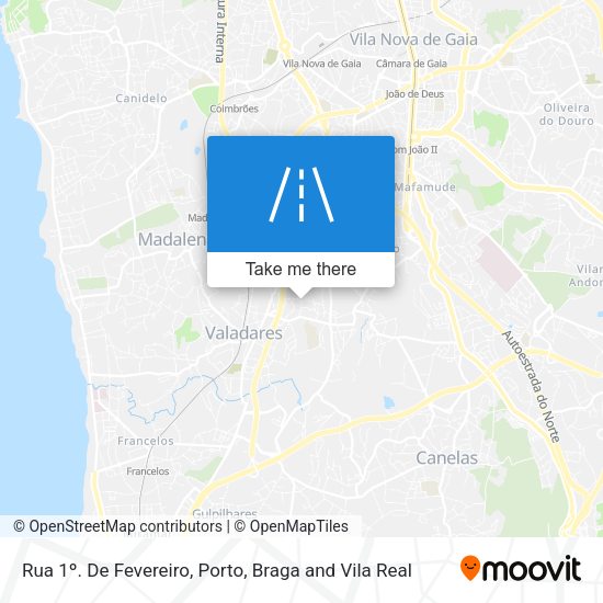 Rua 1º. De Fevereiro mapa