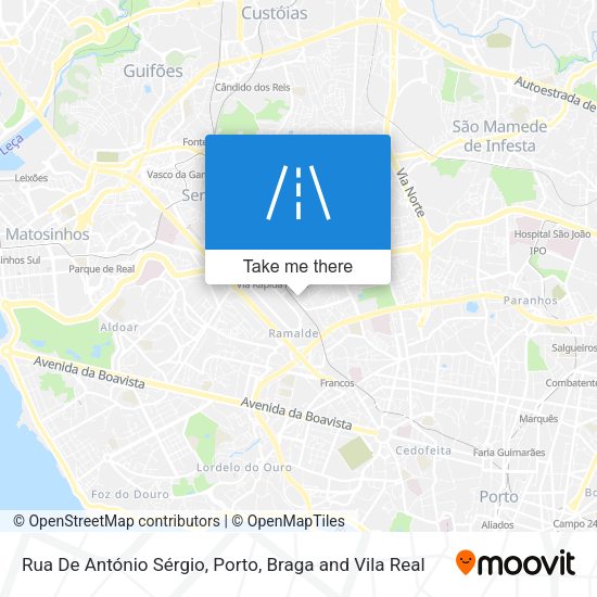 Rua De António Sérgio mapa