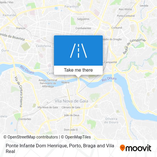 Ponte Infante Dom Henrique map