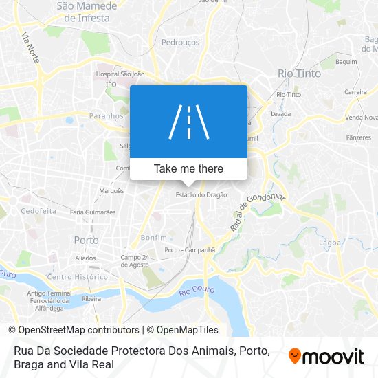 Rua Da Sociedade Protectora Dos Animais mapa