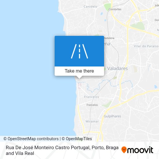 Rua De José Monteiro Castro Portugal map