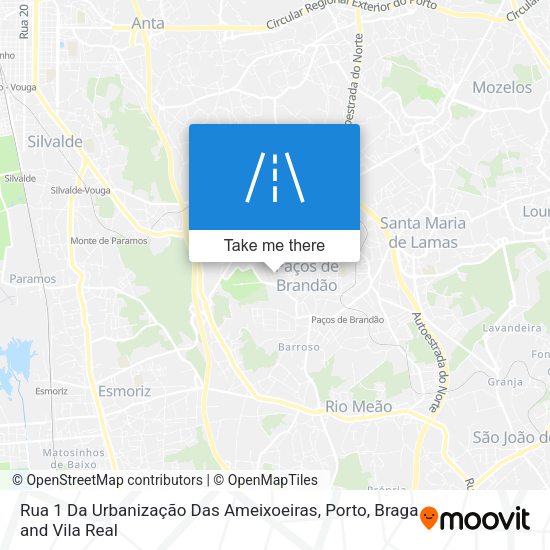Rua 1 Da Urbanização Das Ameixoeiras mapa