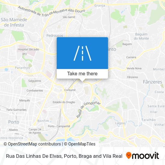 Rua Das Linhas De Elvas map
