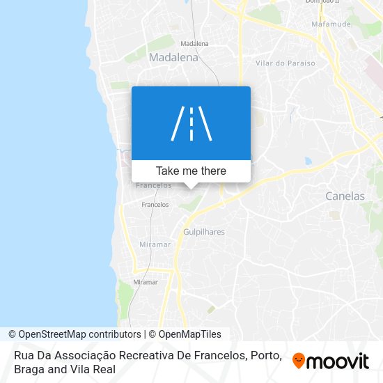 Rua Da Associação Recreativa De Francelos map