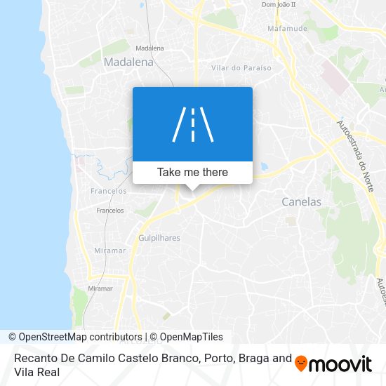 Recanto De Camilo Castelo Branco mapa