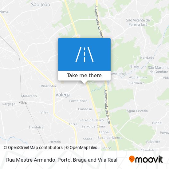 Rua Mestre Armando mapa