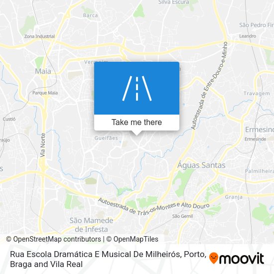 Rua Escola Dramática E Musical De Milheirós mapa