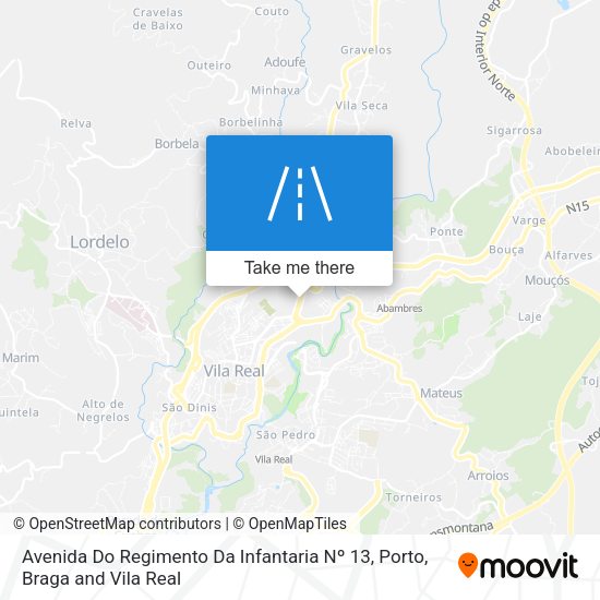 Avenida Do Regimento Da Infantaria Nº 13 map