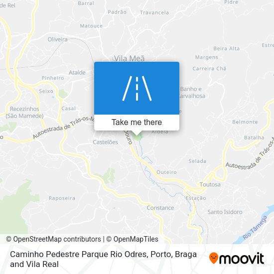 Caminho Pedestre Parque Rio Odres mapa