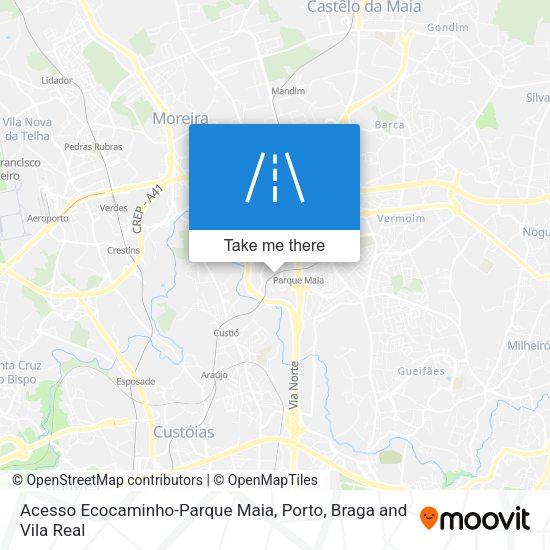 Acesso Ecocaminho-Parque Maia map