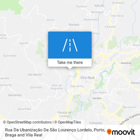 Rua Da Ubanização De São Lourenço Lordelo mapa