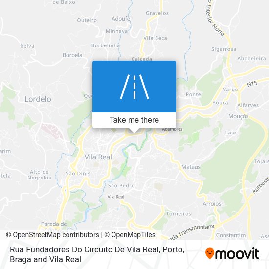 Rua Fundadores Do Circuito De Vila Real map