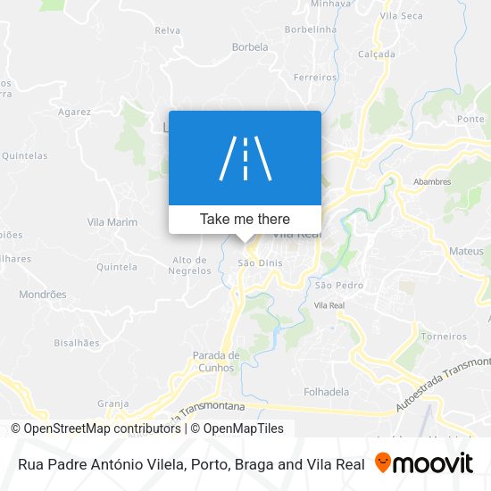 Rua Padre António Vilela mapa