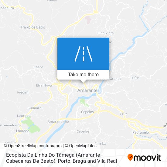 Ecopista Da Linha Do Tâmega (Amarante - Cabeceiras De Basto) map