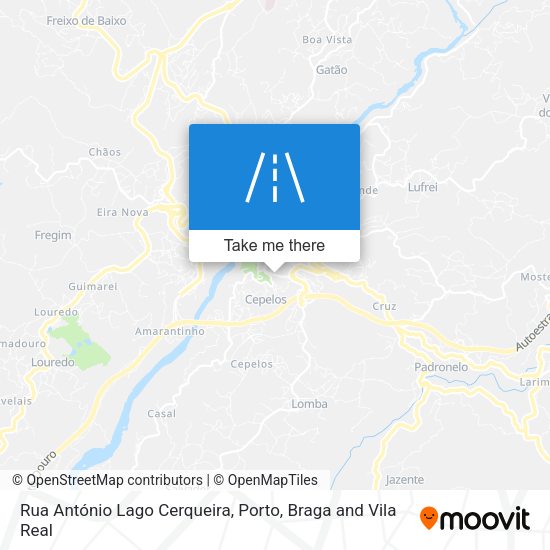 Rua António Lago Cerqueira mapa