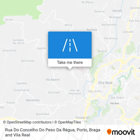 Rua Do Concelho Do Peso Da Régua map
