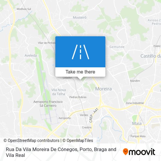 Rua Da Vila Moreira De Cónegos mapa