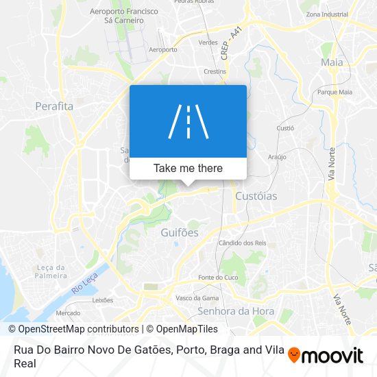 Rua Do Bairro Novo De Gatões mapa