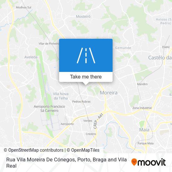 Rua Vila Moreira De Cónegos mapa