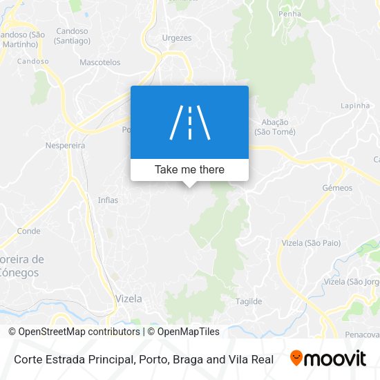 Corte Estrada Principal mapa