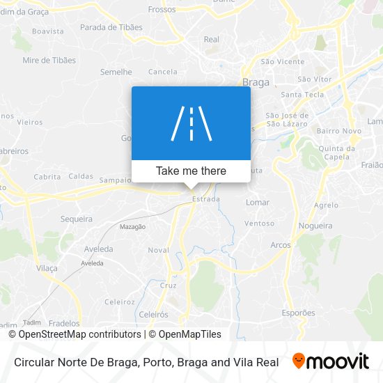 Circular Norte De Braga map
